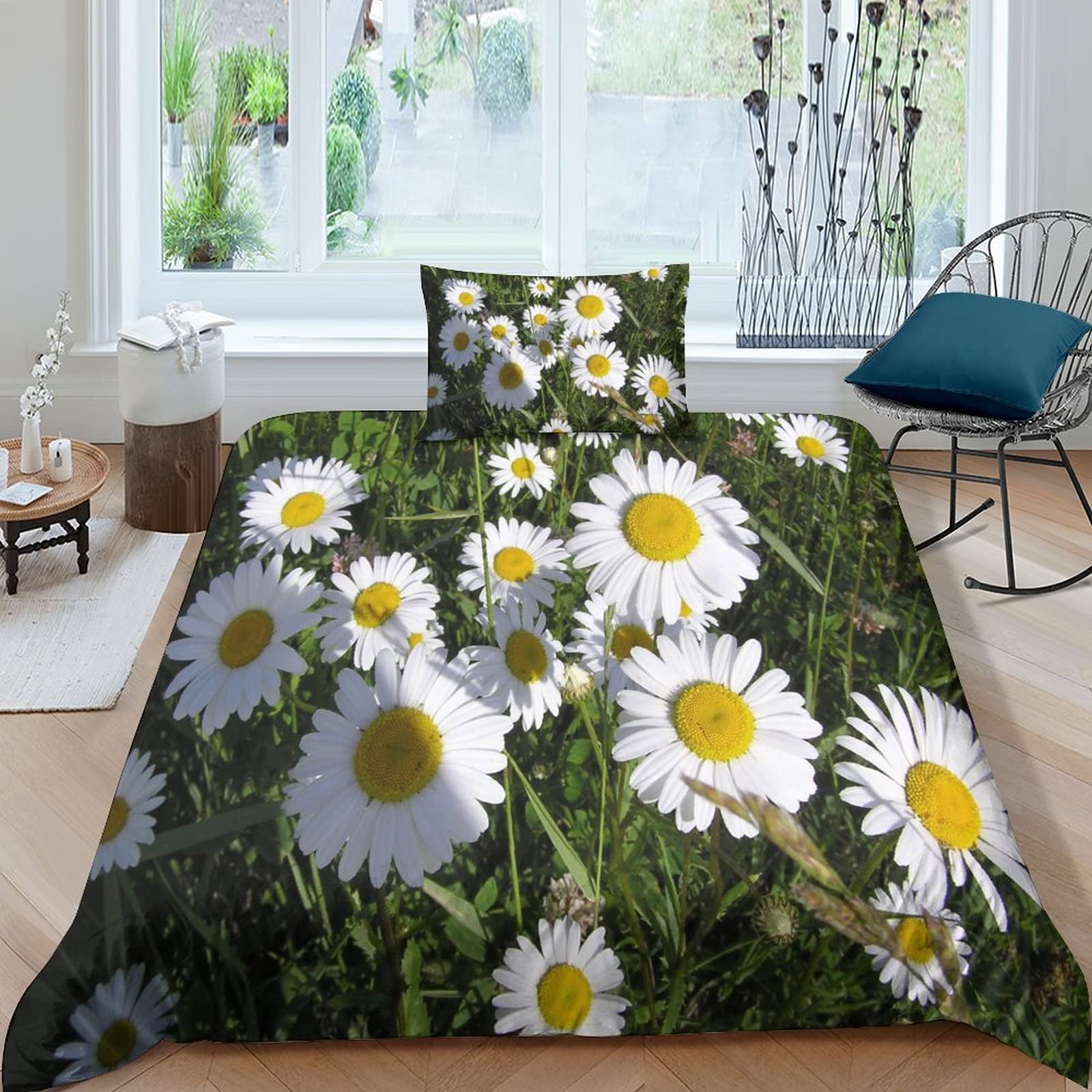 Housse de couette fleurs 3D zippée BIVEE 135x200cm pour un lit d'ado toujours net