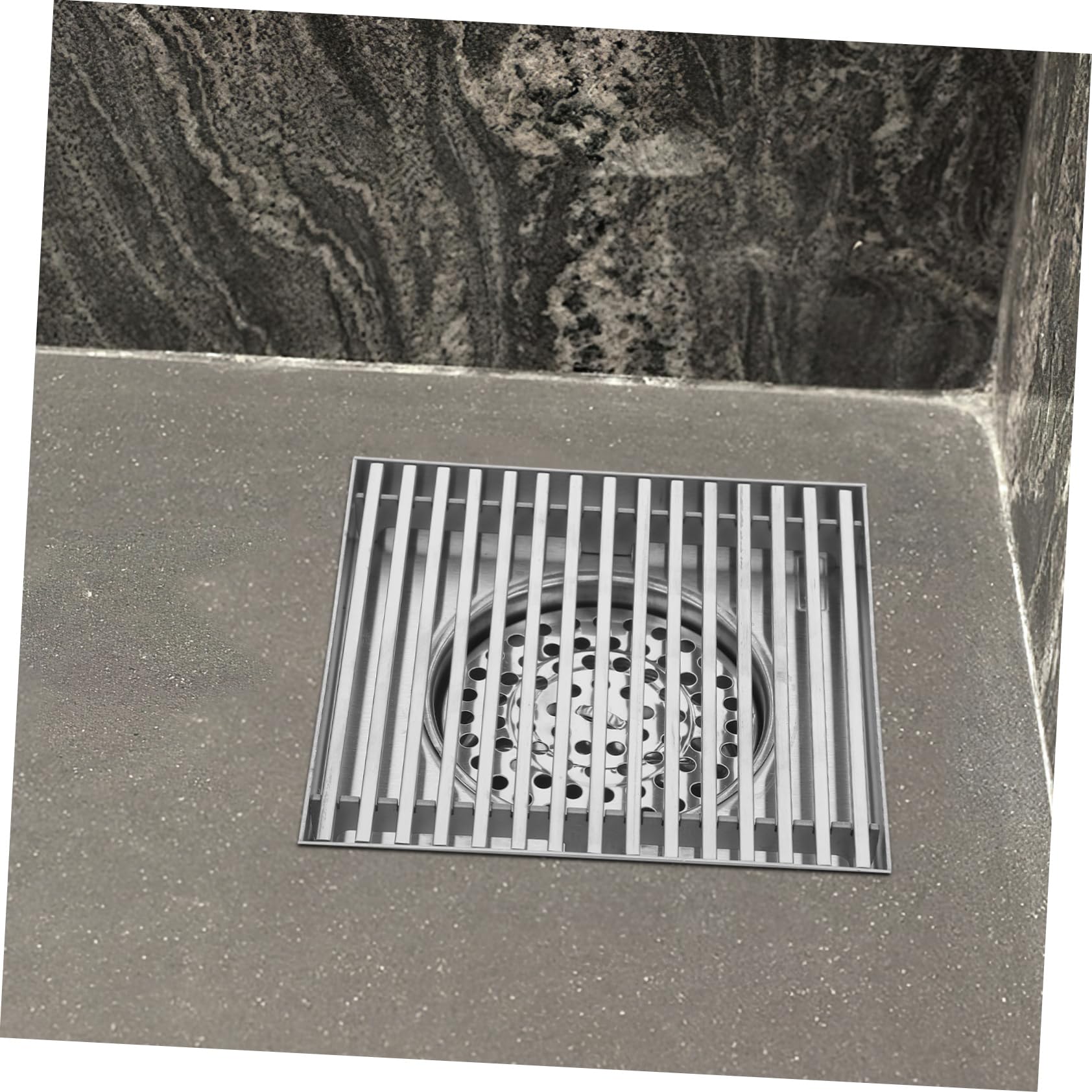 NUOBESTY Desagüe De Suelo De Acero Inoxidable para Patio Grande Cuadrado Colector De Pelo Rejilla De Ducha para Baño y Suelo para Duchas Al Aire