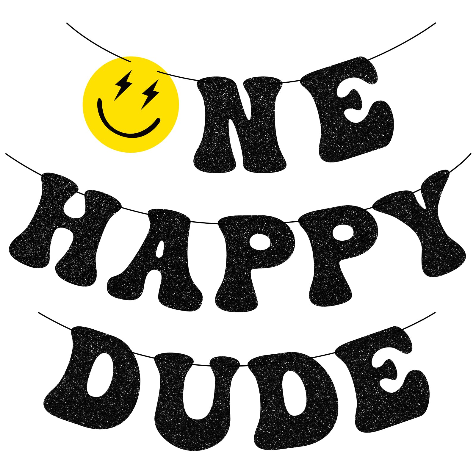 Tellingyou One Happy Dude Banner One Happy Dude 1st Birthday Party Decorations First Birthday Party Decor Hippie First Birthday Banner for Baby Shower