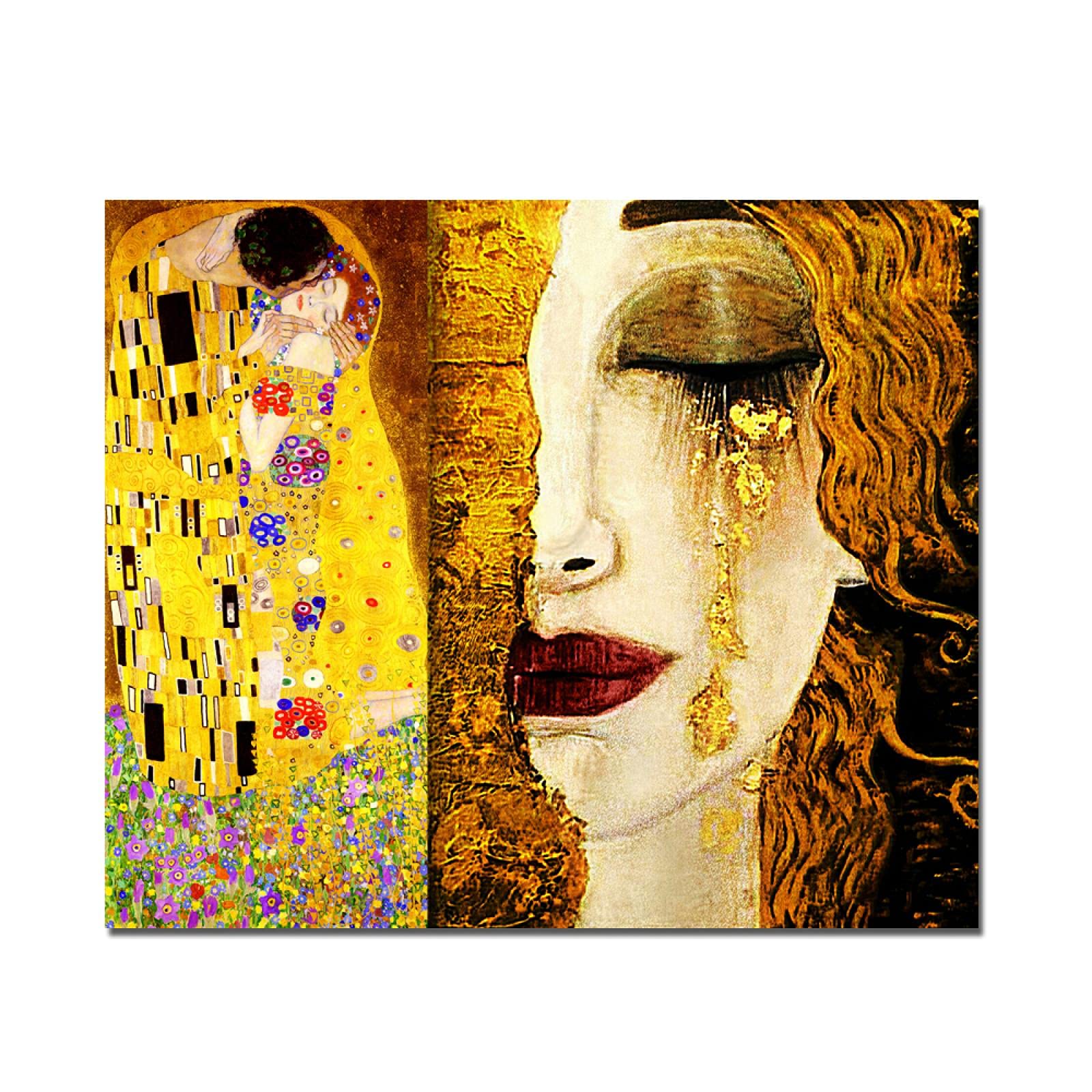 Amazon｜グスタフクリムトによる有名な黄金の涙とキス壁アート