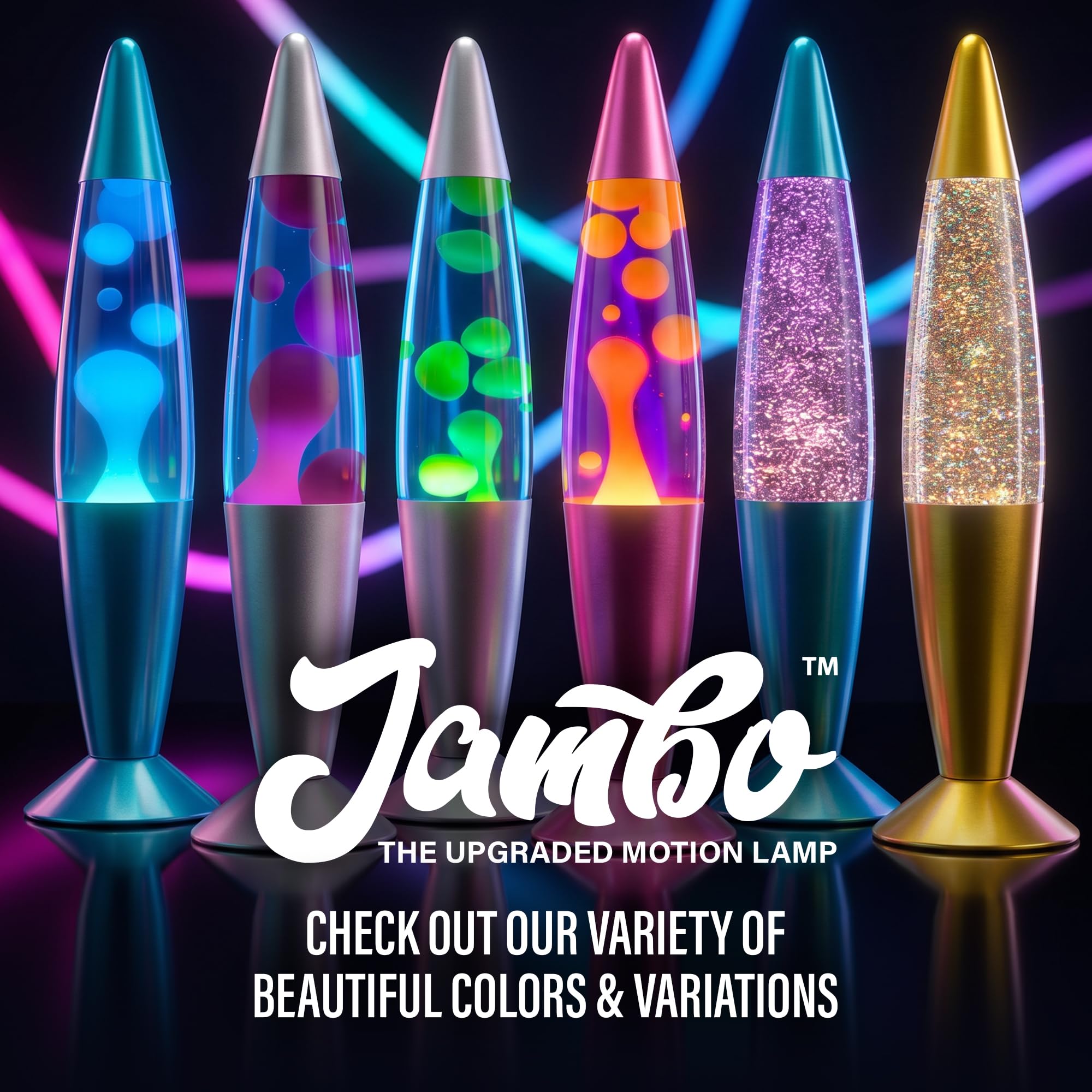 Jambo Lámpara líquida con flujos de cera como lava, lámparas frías, luces nocturnas para niños, adultos, adolescentes (16 pulgadas, base rosa, líquido rosa, cera blanca)