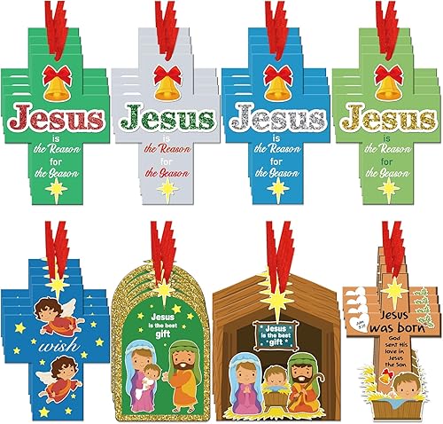 Miniatura 1 de 32 juegos de manualidades de pesebre para niños, bricolaje, Biblia, cristiana, religiosa, Navidad, manualidades, Jesús es la razón, adorno cristiano