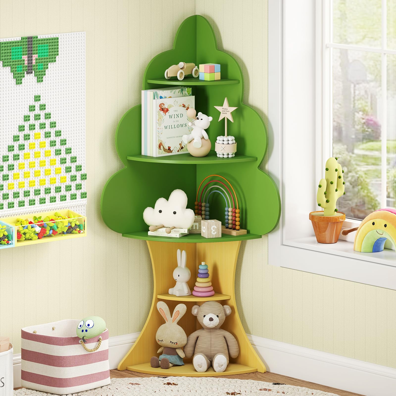 Amazon.com: INFANS Tree Kids Bookshelf, Wood 5-Tier Corner