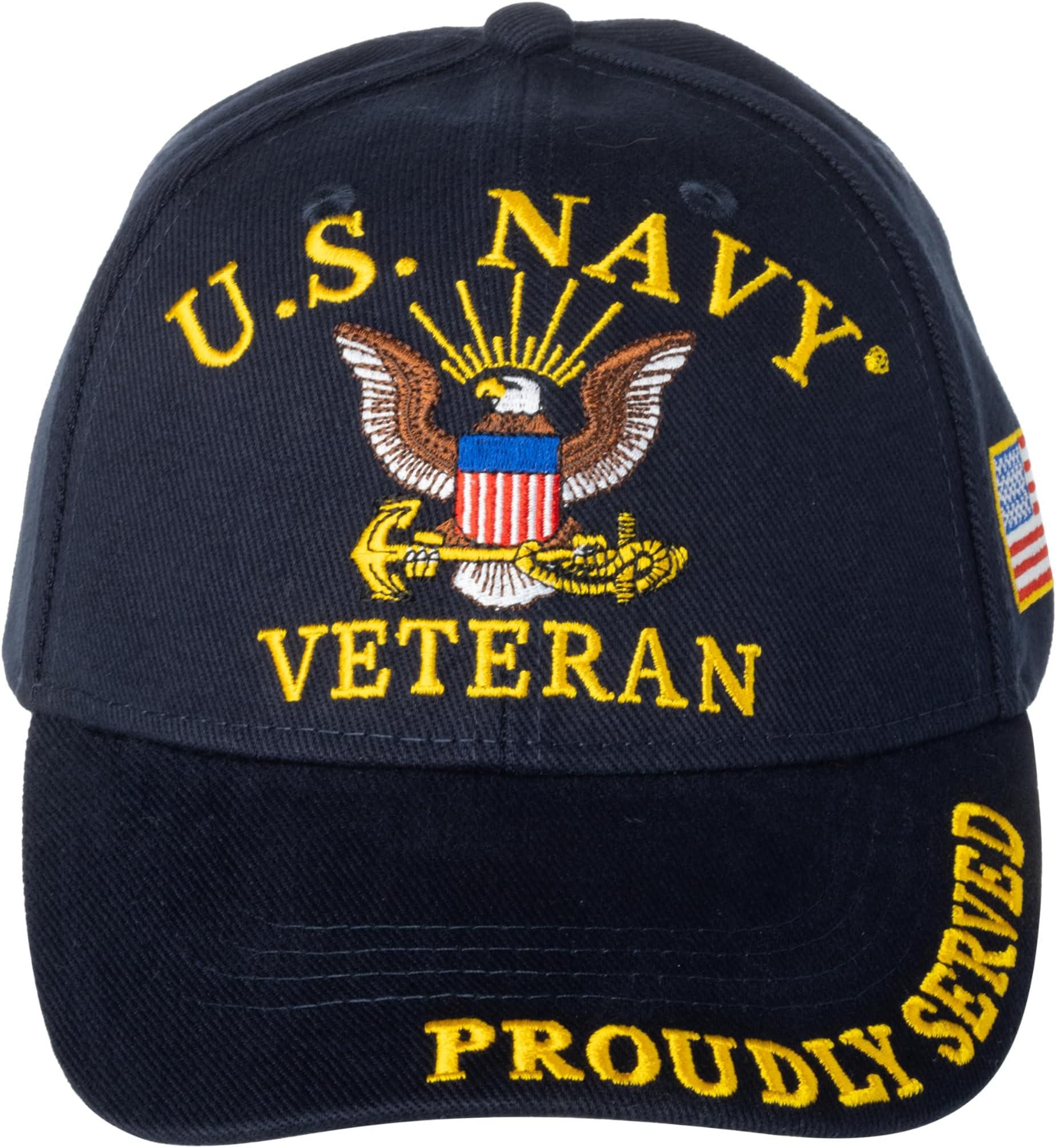 United States Navy Veteran Proudly Served Blue Hat Cap USN