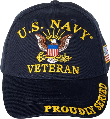 Gorra de sombrero azul para veteranos de la Marina de los Estados Unidos USN Azul  Patchwork talla única Se ajusta a la mayoría