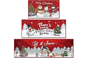 3-Piece Christmas Kitchen Rug & Mat Set