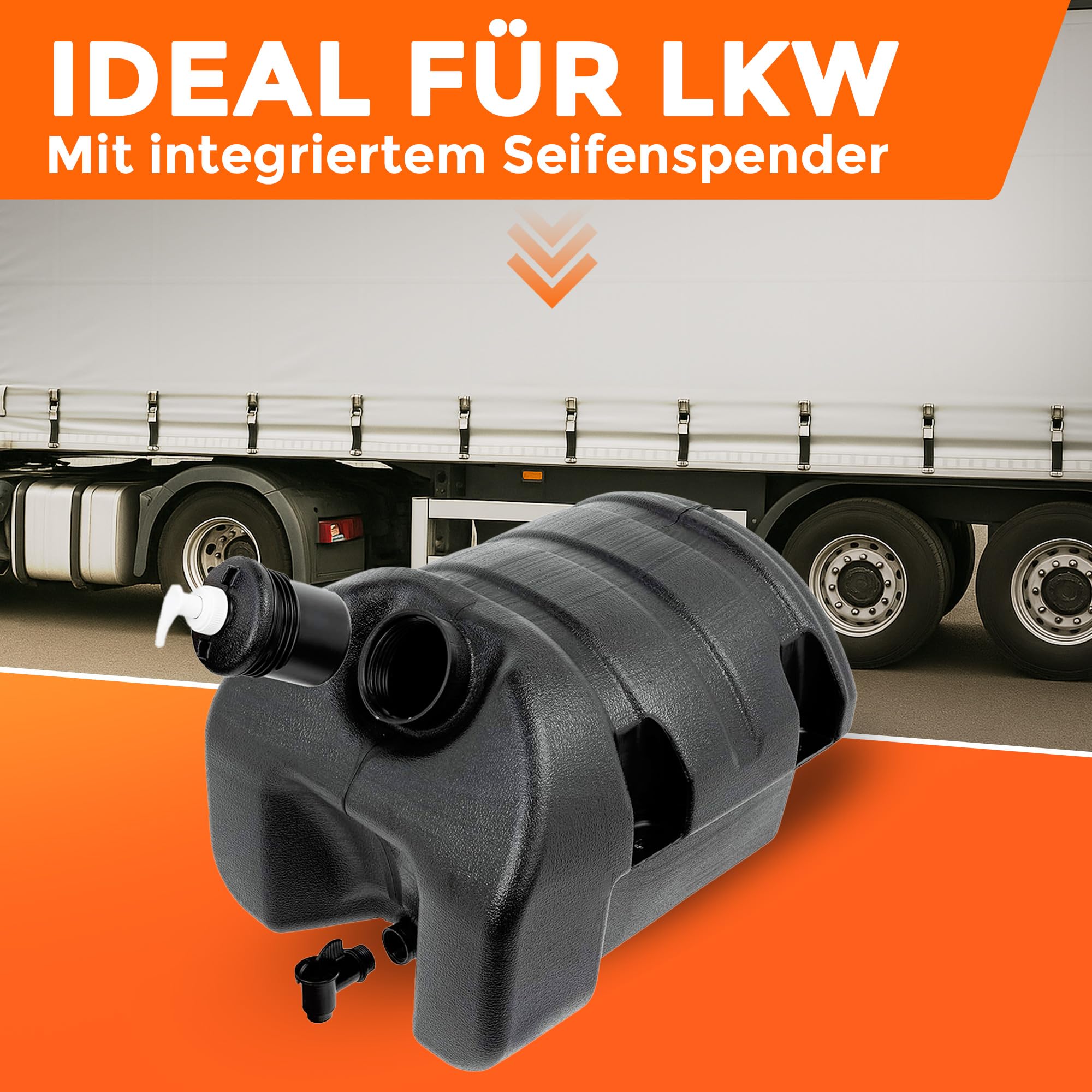 SAMETRUCK Wassertank 30 Liter Wasserbehälter + Halter Satz Pritsche Anhänger LKW Auflieger