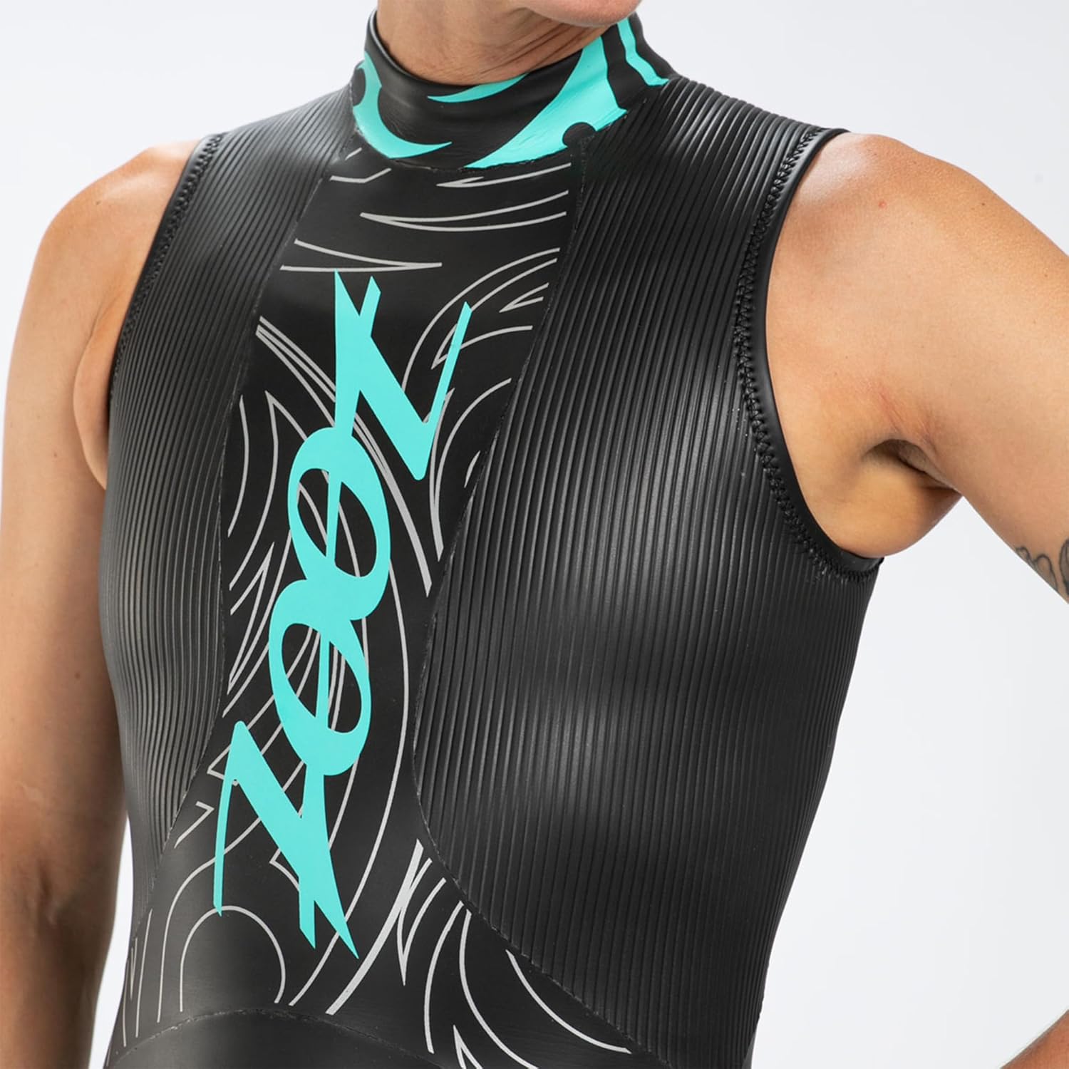 Zoot Women’s Manta Sleeveless Wetsuit, Yamamoto Neoprene Triathlon Suit with Hydrophobic Finish, Buoyancy & Arm Mobility