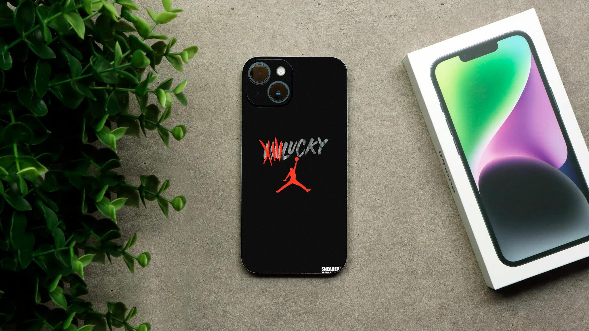 GADGETS WRAP Printed Vinyl Skin Sticker Decal for Apple iPhone 14 - jordan-13-unlucky Multicolor