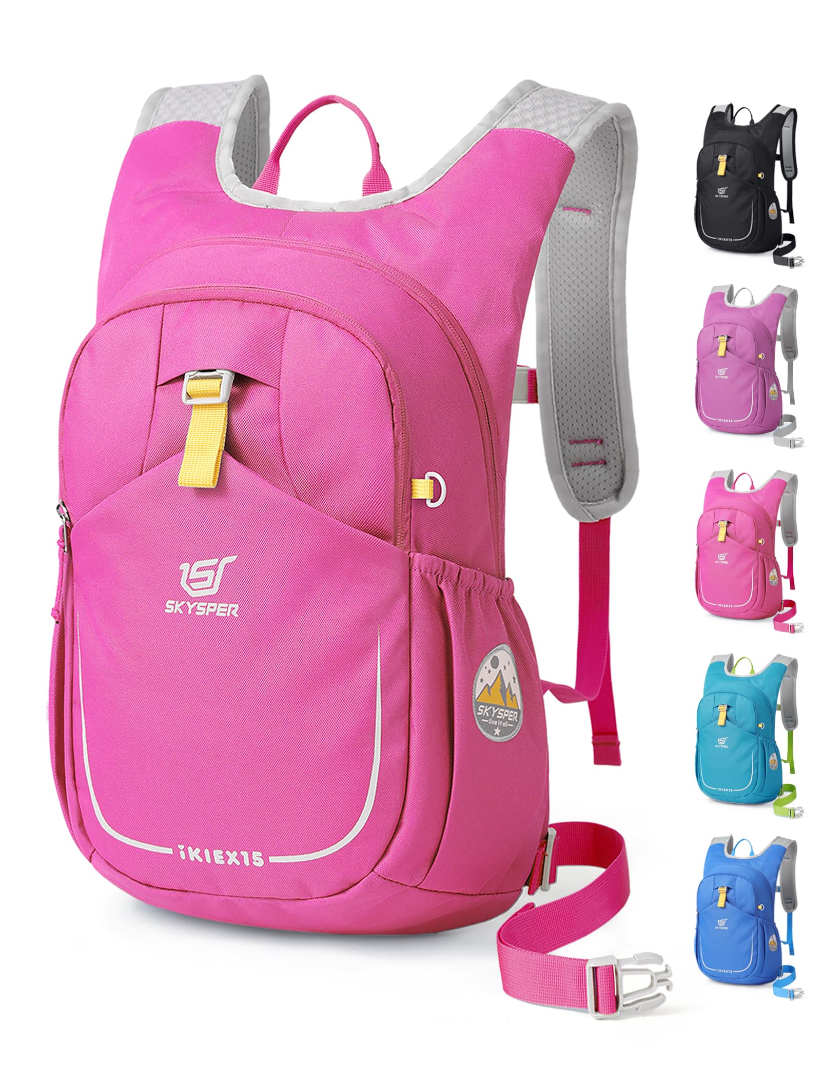 SKYSPER 15L Wanderrucksack Kinder mit Hydrationsfach & Sicherheitspfeife | Leicht, ab 10‑16 Jahre, für Camping & Tagesausflüge, atmungsaktiv, verstellbarer Brustgurt