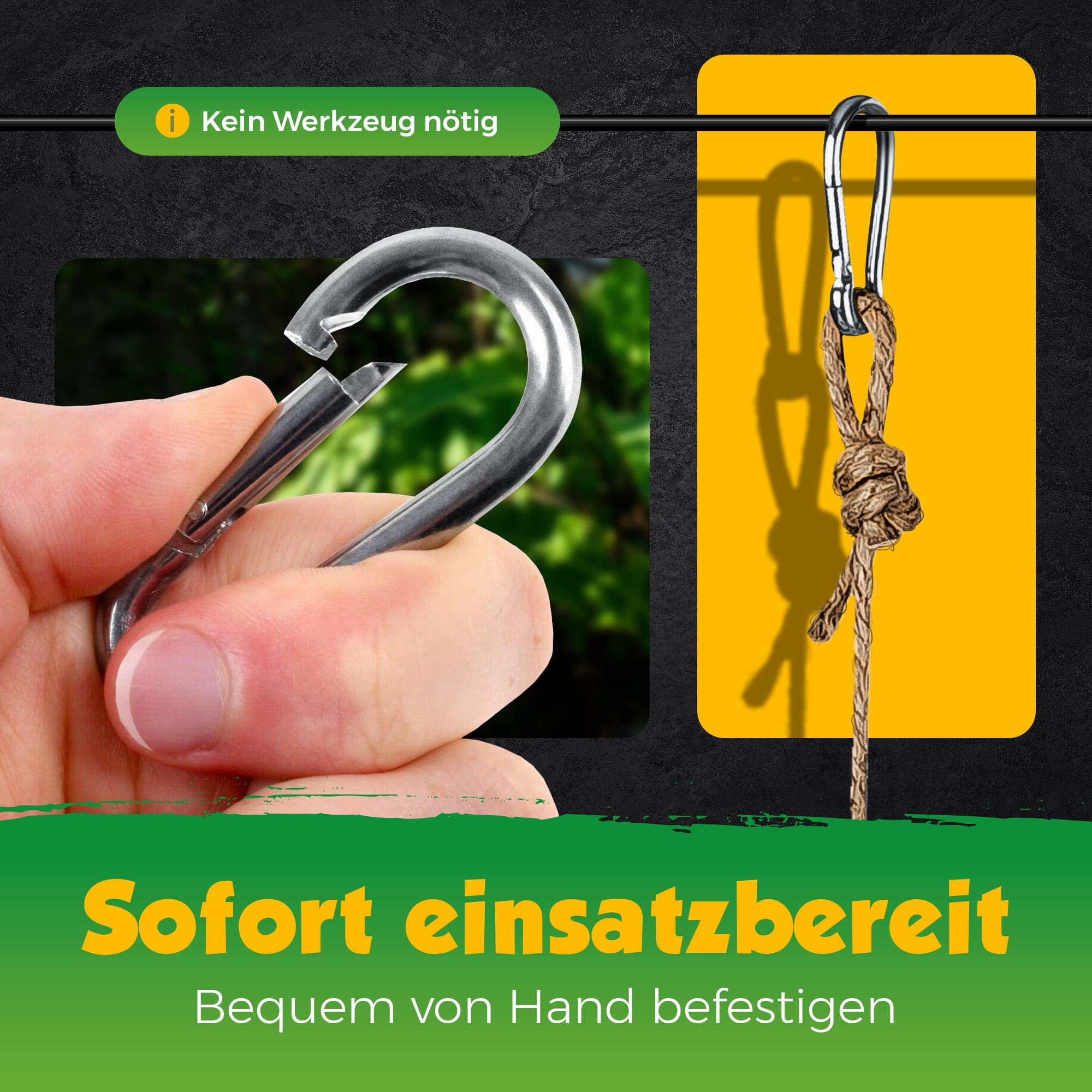 Korkröhre als Schaukel für Vögel | Röhre aus Naturkork | zum Schaukeln, Spielen, Anknabbern & Knuspern | Reine Kork-Rinde, desinfiziert | Karabinerhaken aus Edelstahl