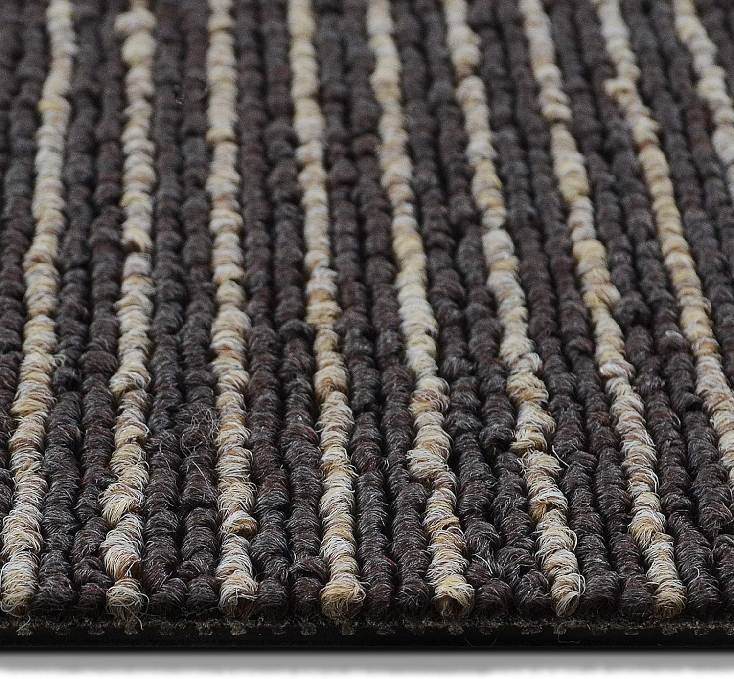 Lot de 24 dalles de tapis design Bohemia 50 x 50 cm autoportantes – 6 m² – Tapis de sol résistant avec poils bouclés de haute qualité – Antistatique avec dos en bitume (marron/beige)