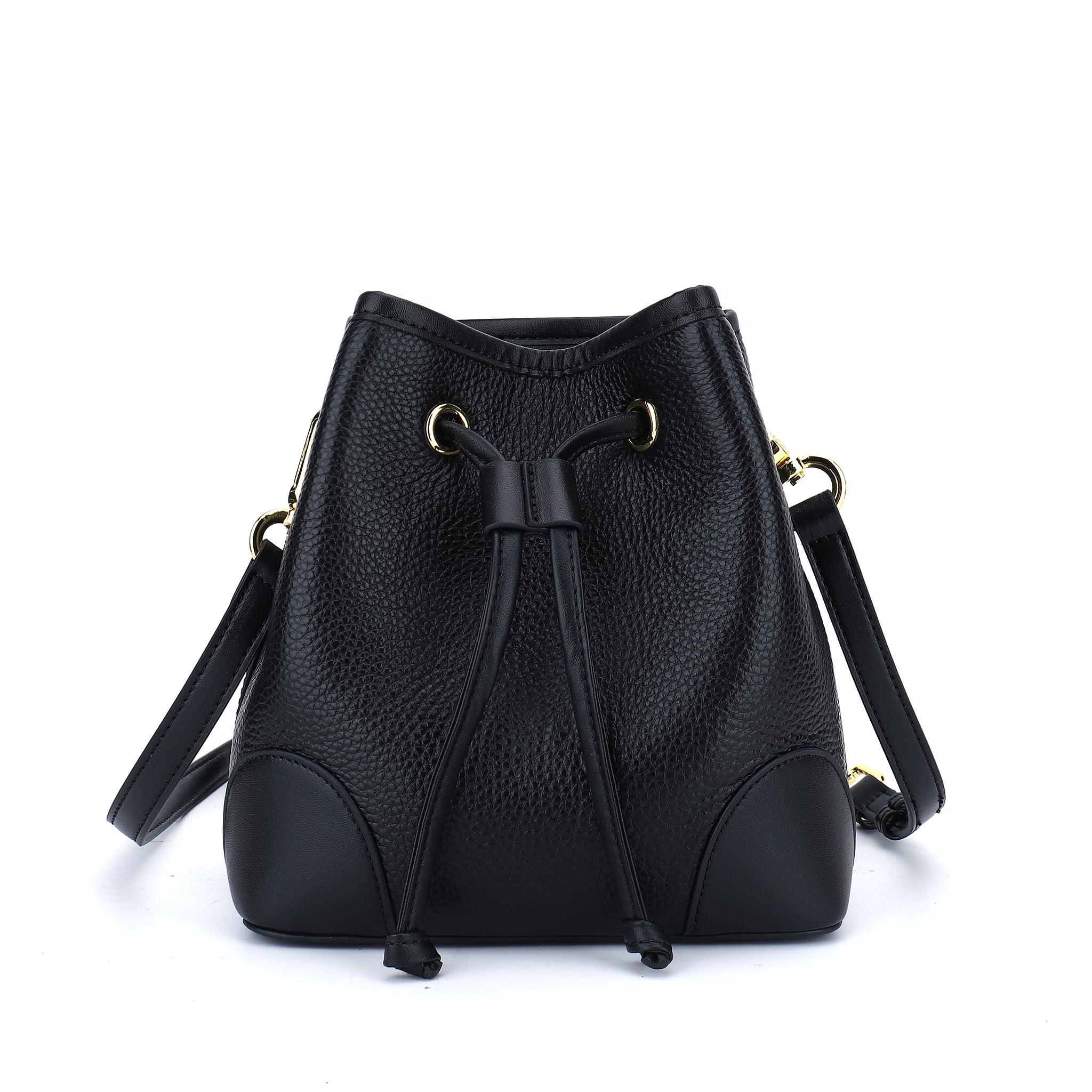Carlheim Women Shoulderbags Classis Leather Shoulder Bag, Black, Small to Medium