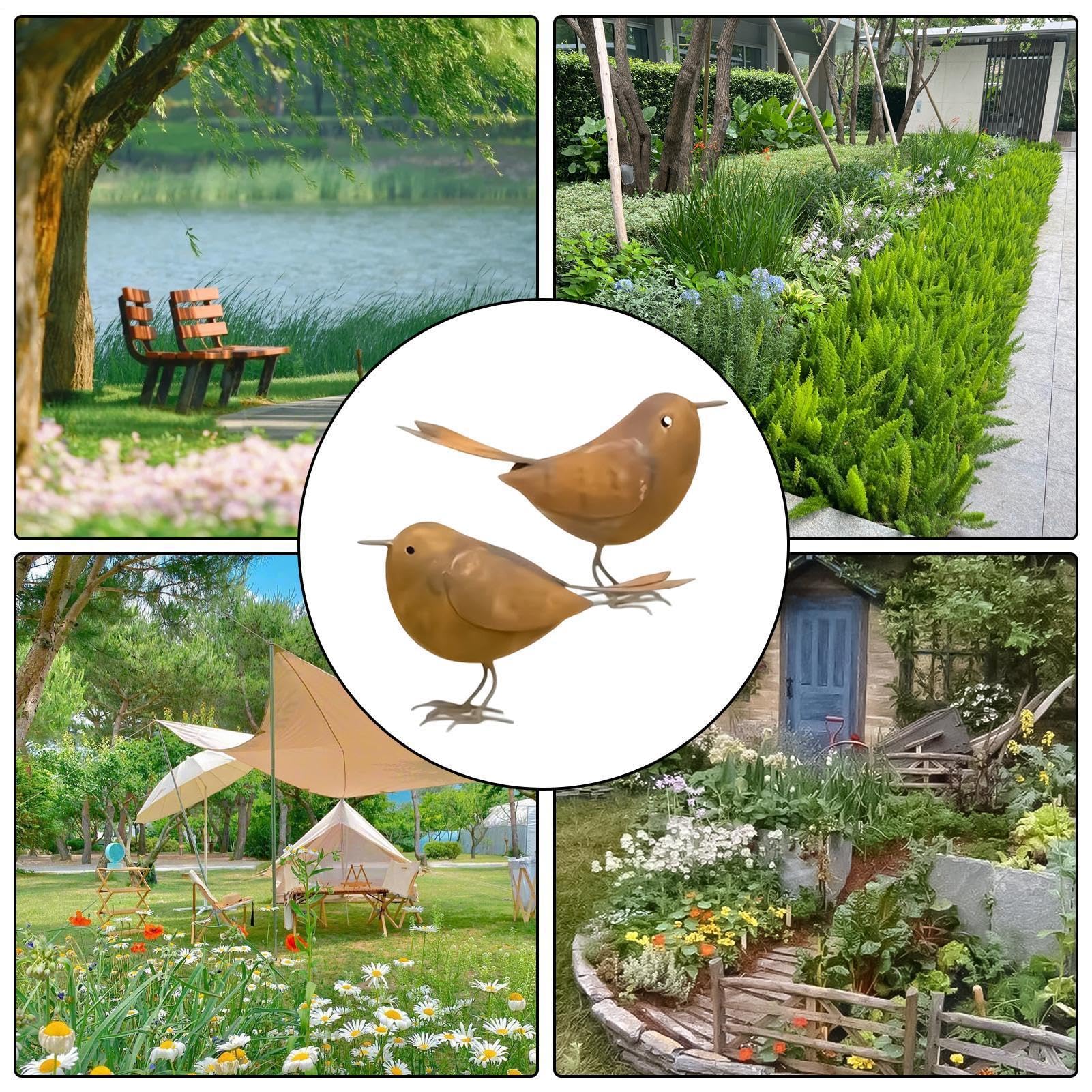 Statua Decorativo - 2 Pezzi Impermeabili e Realistiche | Figure Collezionabili in Metallo per Soggiorno Ingresso Ufficio Appartamento | per Casa Soggiorno Stile Country Cortile Terrazzo Sentiero