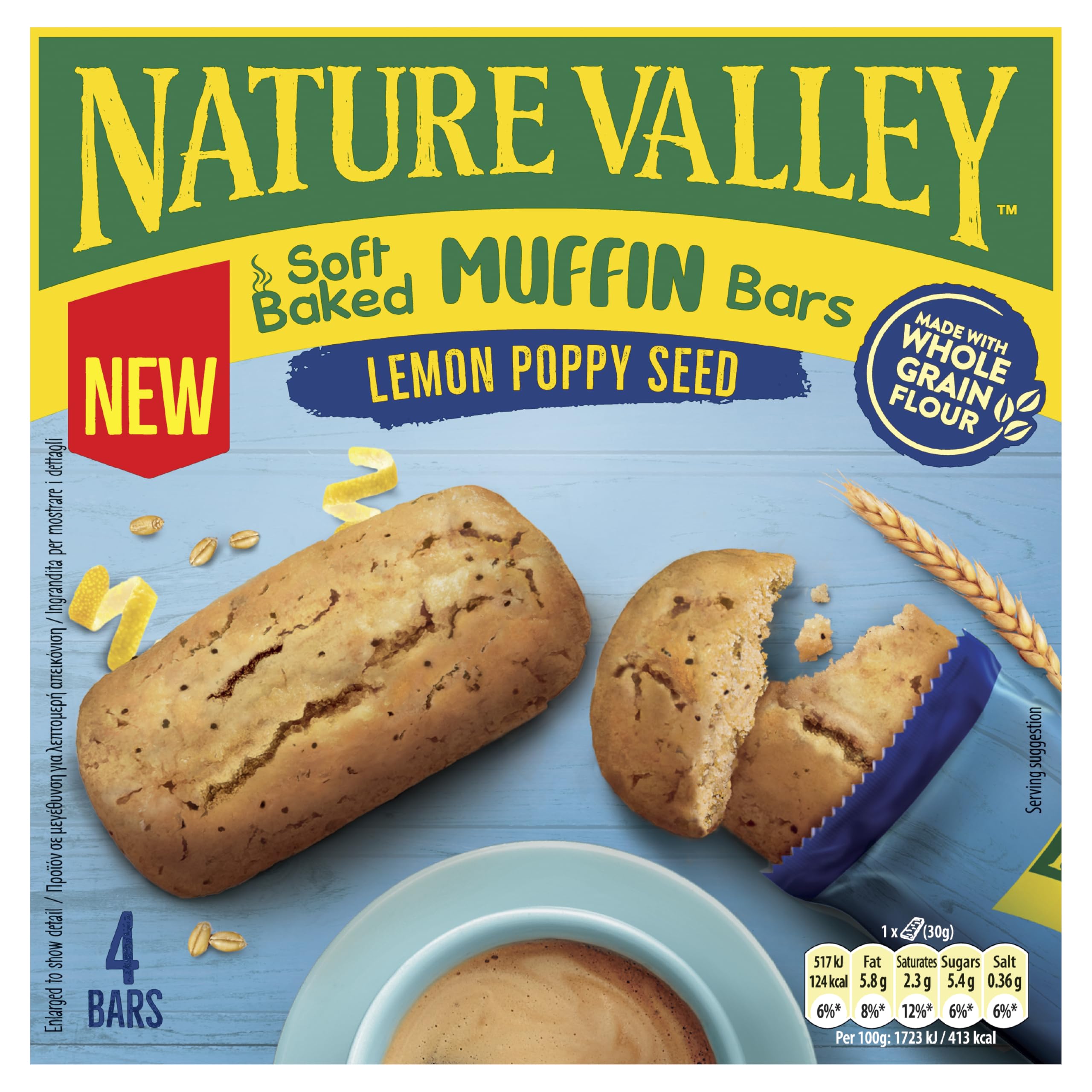 Nature Valley Lemon Poppy Seed Soft Baked Muffin Bars 5 x 8 x 20