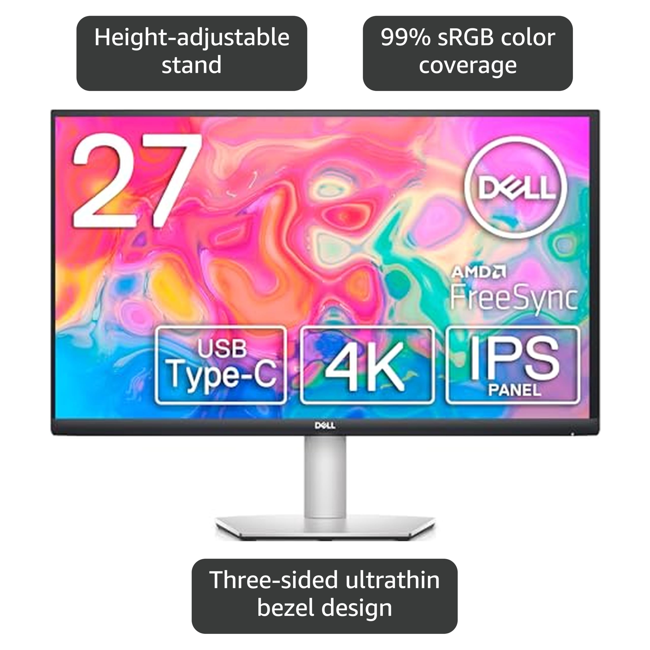 Dell S2722QC 27インチ 4K UHD USB-C IPS モニター Amazon.co.jp: Dell S2722QC 27-inch 4K USB-C Monitor - UHD (3840 x
