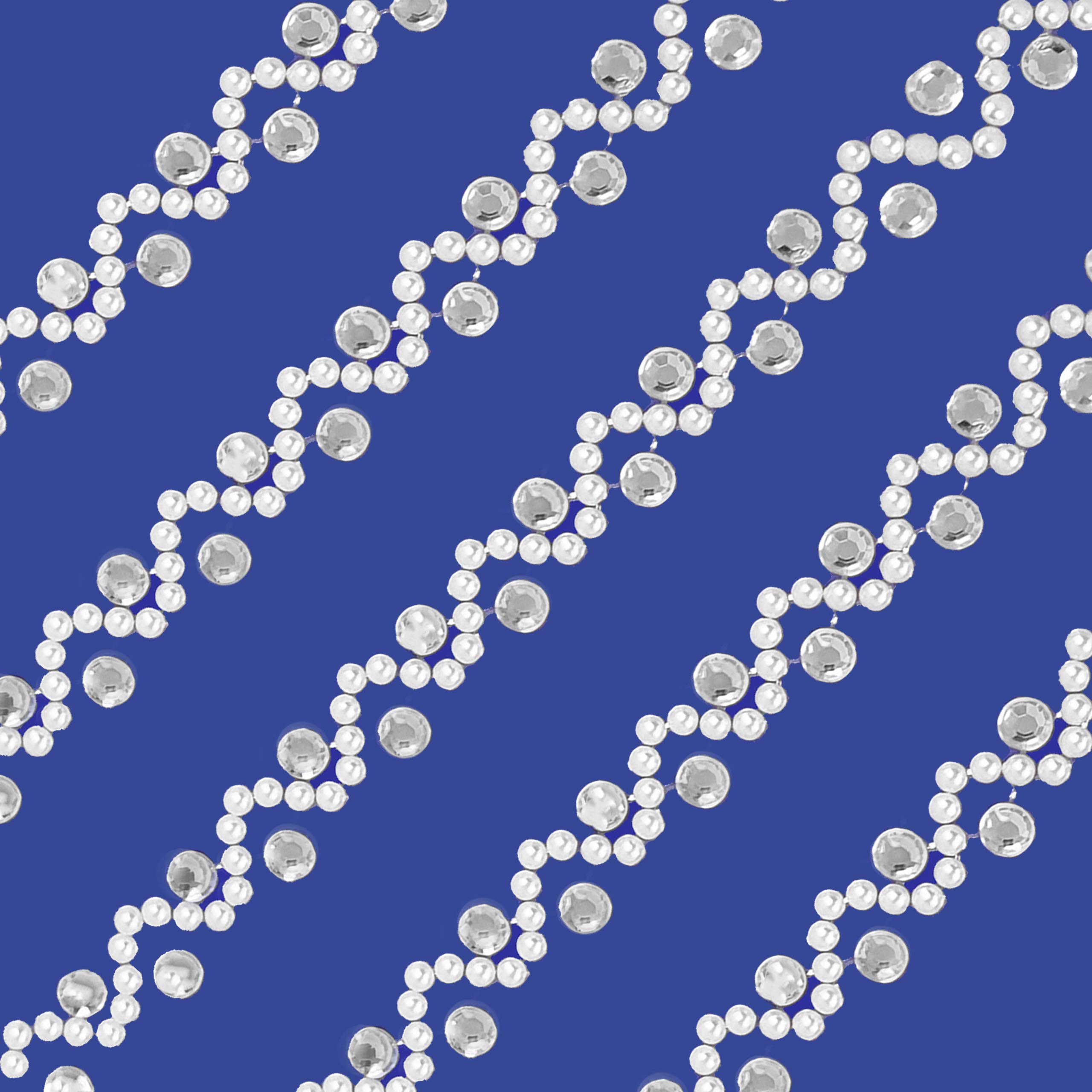 Pebble Eleven Diamante/Pearl 15Cm Border Stickers - Self Adhesive Craft Edging Strips (, 5)
