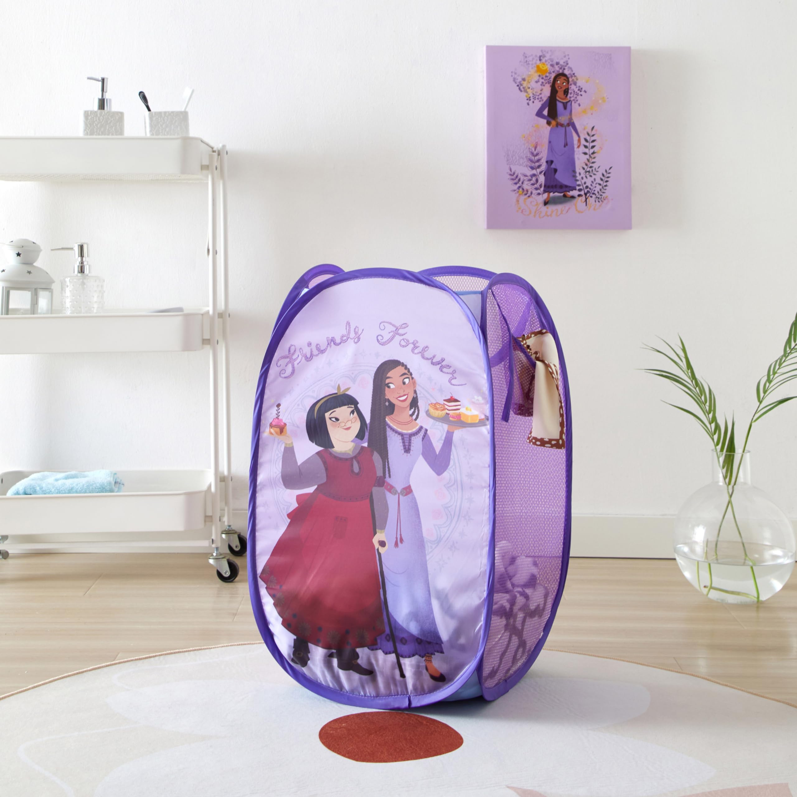 Disney Wish Panier pop-up avec poignées de transport durables, 53,3 x 34,8 x 34,8 cm (H x l x L)
