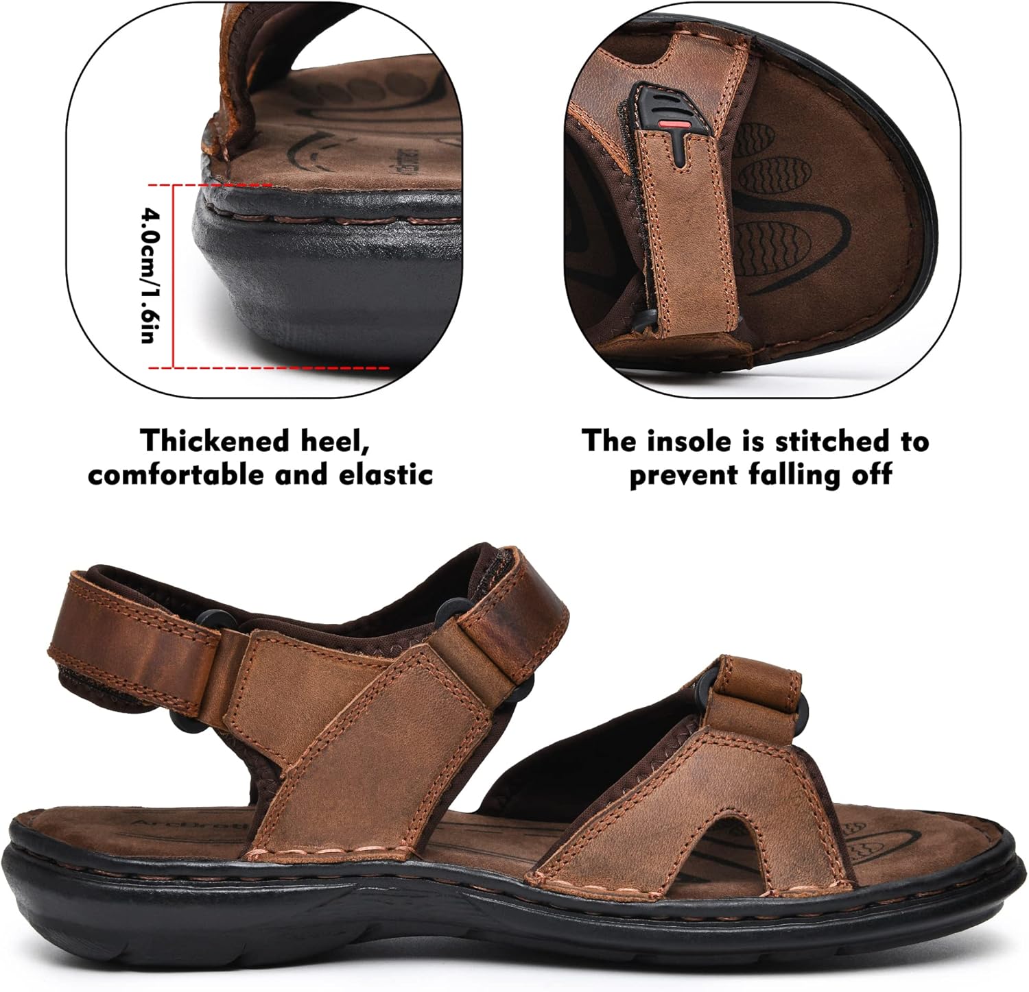 ArcBrothers Men's Sandals Non-slip Water Sandals Comfortable Sport Sandals Open Toe Casual Beach Sandals - Image 6