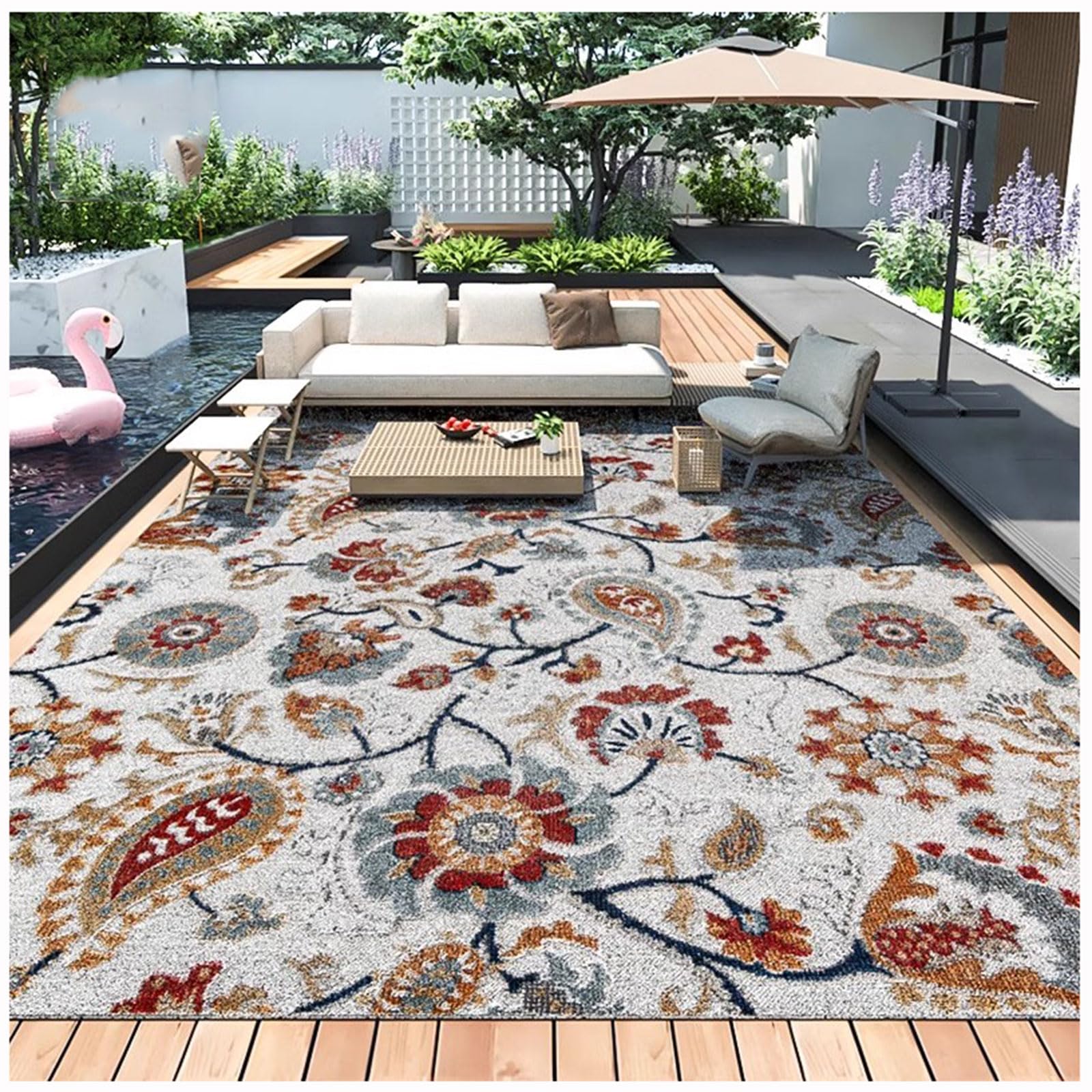 ZTGL Dywaniki zewnętrzne, duże maty na patio, dywany wodoodporne, dywaniki do ogrodu, mata kempingowa na patio, dywan antypoślizgowy do kuchni,L,120x160cm