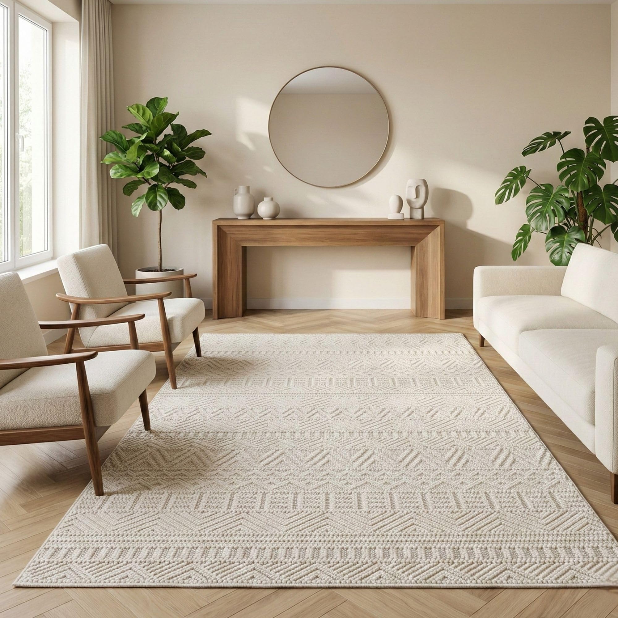 Carpetsale24 Teppich Wohnzimmer Einfarbig Bouclé Schlingenflor Skandi Stil Superweich Pflegeleicht Robust für Schlafzimmer Modern Gemütlich