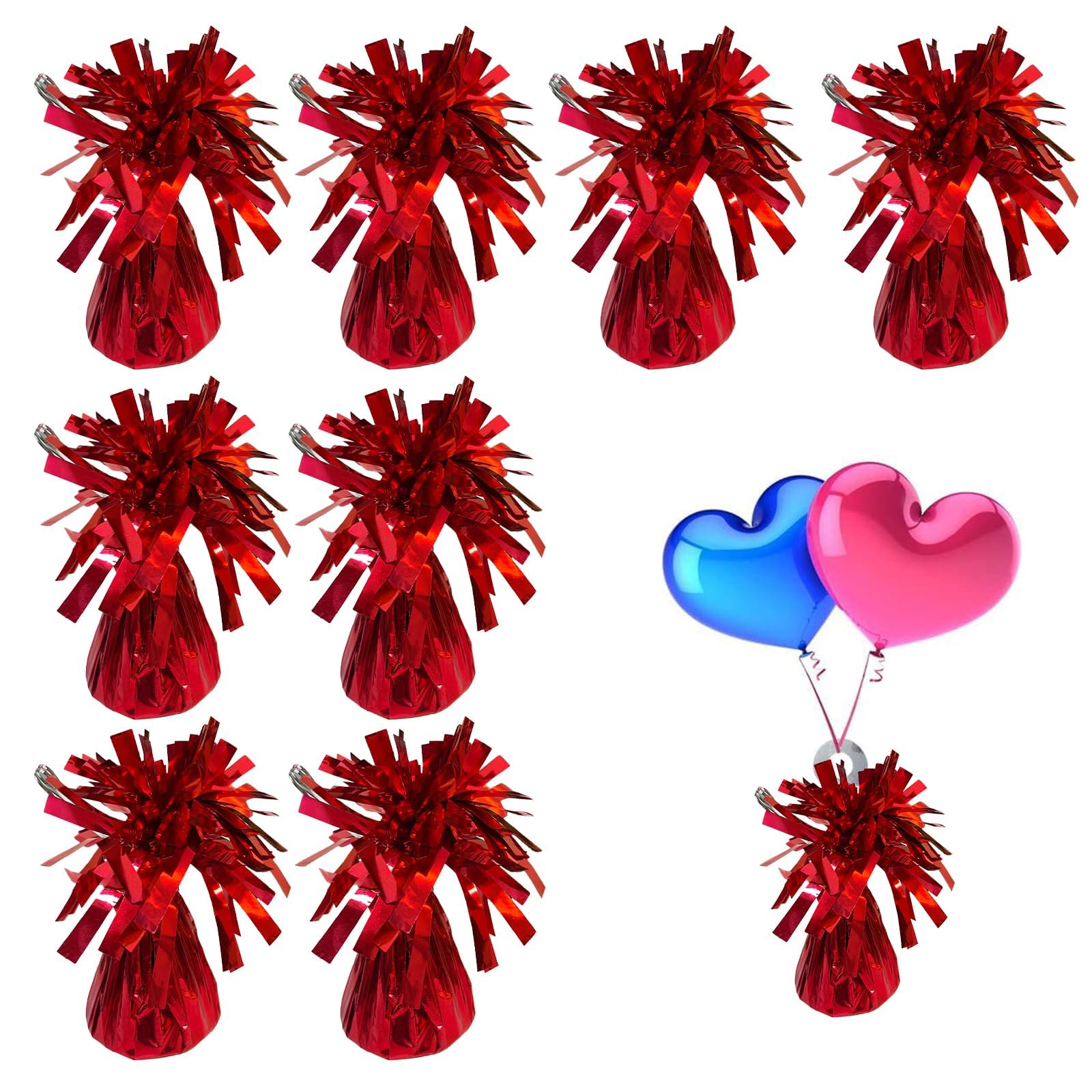 8PCS Heavy Balloon Weights, Helium Balloon Weights, Events & Celebrations, Birthday Party Balloons Accessory (Red)