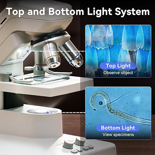 Miniatura 6 de TOMLOV Microscopio DM301 Pro para niños y adultos, microscopio digital con pantalla de 7 pulgadas, salida USB y HDMI, cámara inalámbrica de alcance
