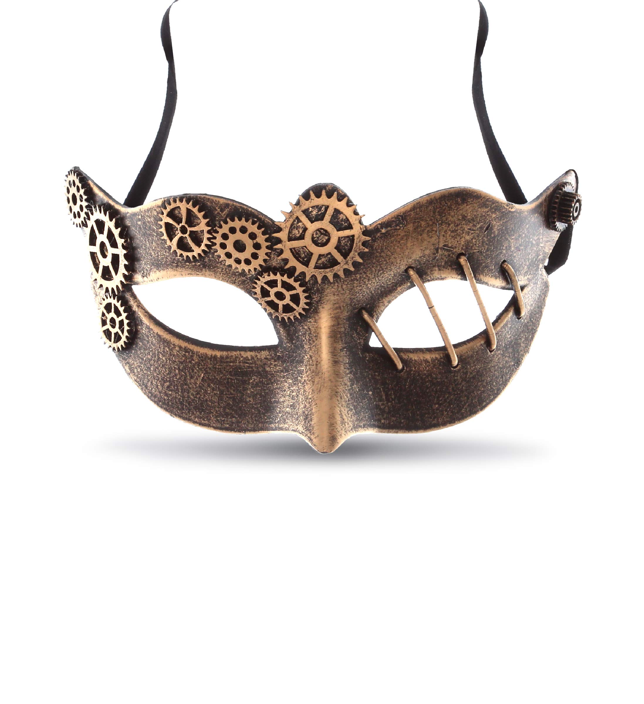 Attitude Studio Steampunk Metallic Venetian Masquerade Metal Gear Mask