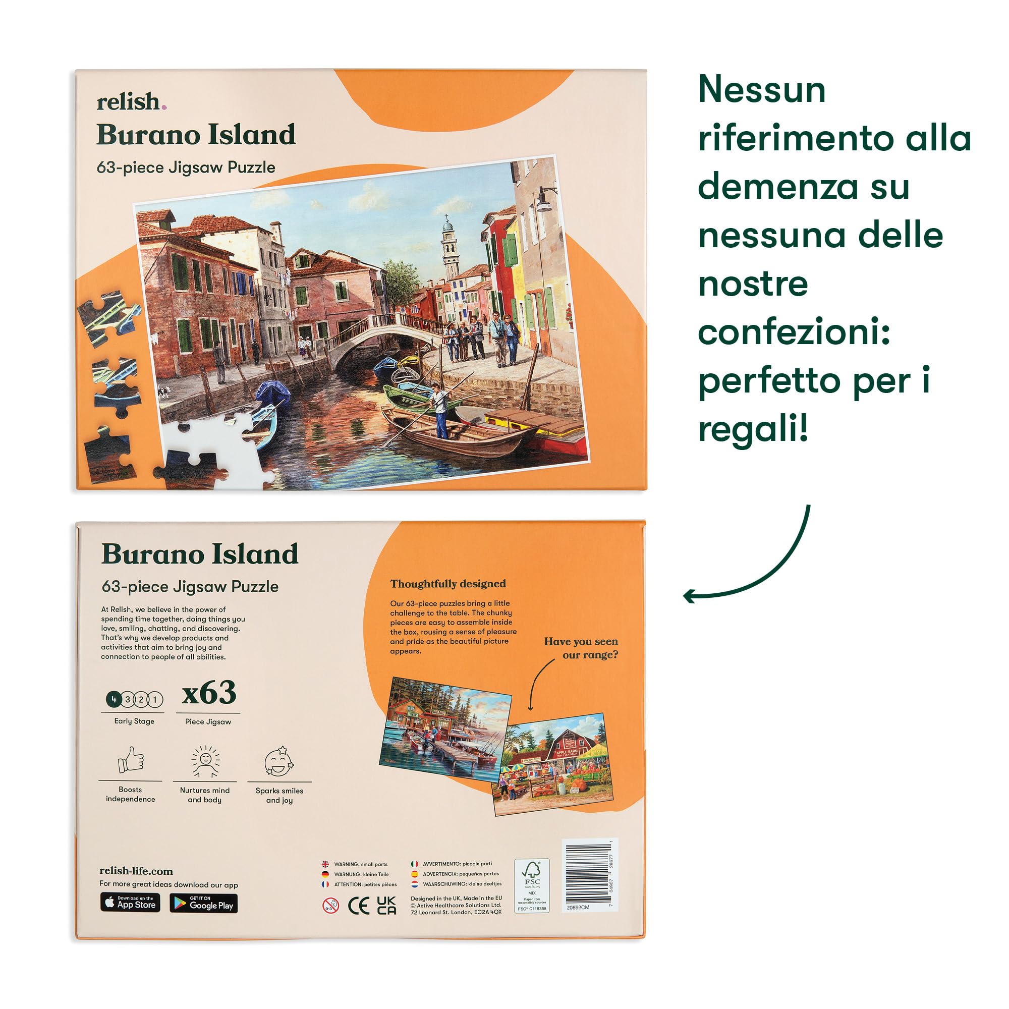 Relish 'Burano Island' Puzzle da 35 Pezzi - Attività per Anziani Specifiche per le Persone Affette da Demenza/Alzheimer…