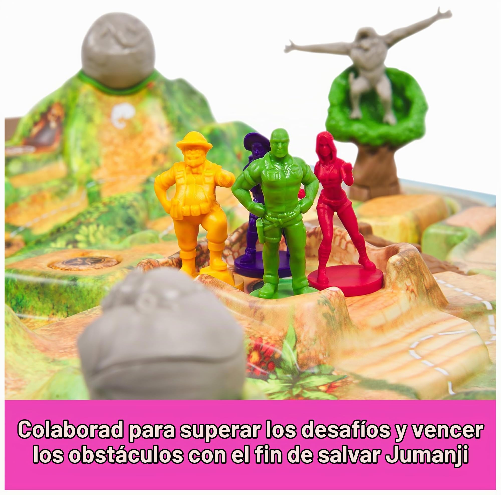 Jumanji Estampida, Juego de Mesa colaborativo, Juego de Aventuras en 3D basado en la película de acción y Comedia, Noche de Juegos en Familia para Adultos y niños a Partir de 8 años