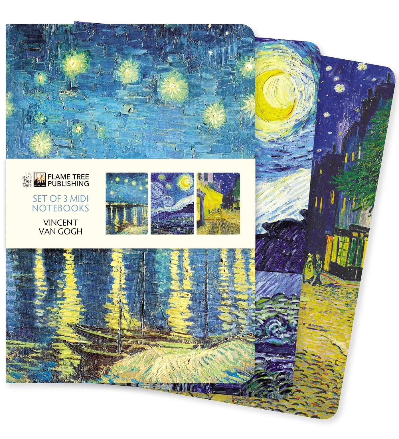 Flame Tree Gift Vincent van Gogh Set of 3 Midi Notebooks