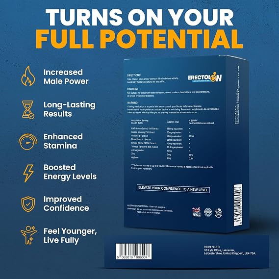 Blue 30 Stamina & Energy Tablets for Men | Supplement for Men | Fast-Acting Tribulus Terrestris Herbal Supplements for Enhanced Performance & Stamina | Pills for Men UK | Korean Ginseng