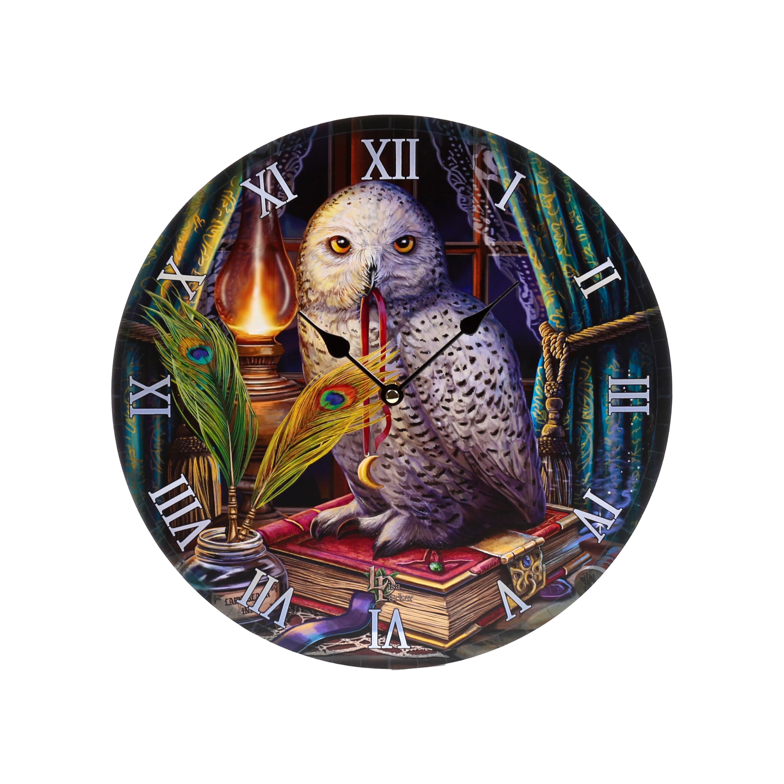 Puckator Lisa Parker Guardian of Spells Owl Picture Clock - Wall Clock Clocks - Mens Cute Cool Preppy Home Gaming Room Bedroom Office Decor Decoration - Asthetic Accessories Stuff Men Things