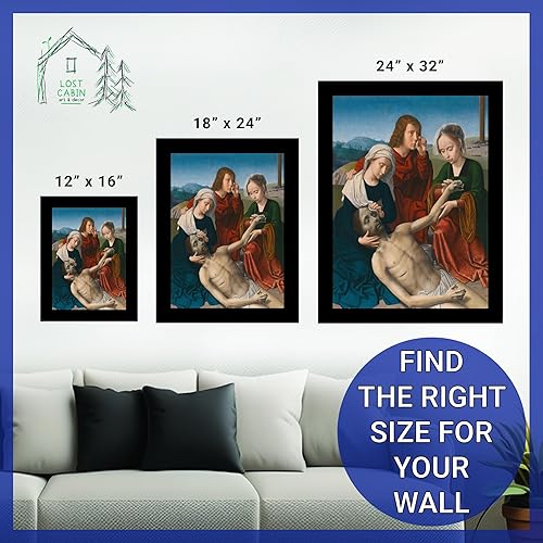 Miniatura 6 de Lost Cabin The Lamentation de Gerard David  Lienzo en marco biselado dorado  Reproducción de pintura de obras de arte finas  Póster decorativo
