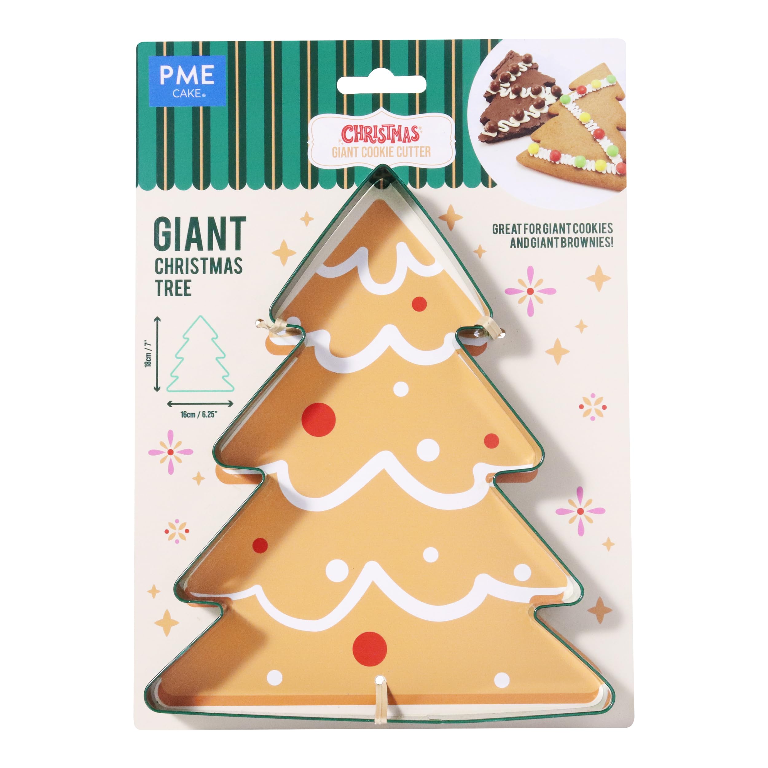 PME Giant Christmas Cookie Cutter - Christmas Tree (18cm / 7inch), Green
