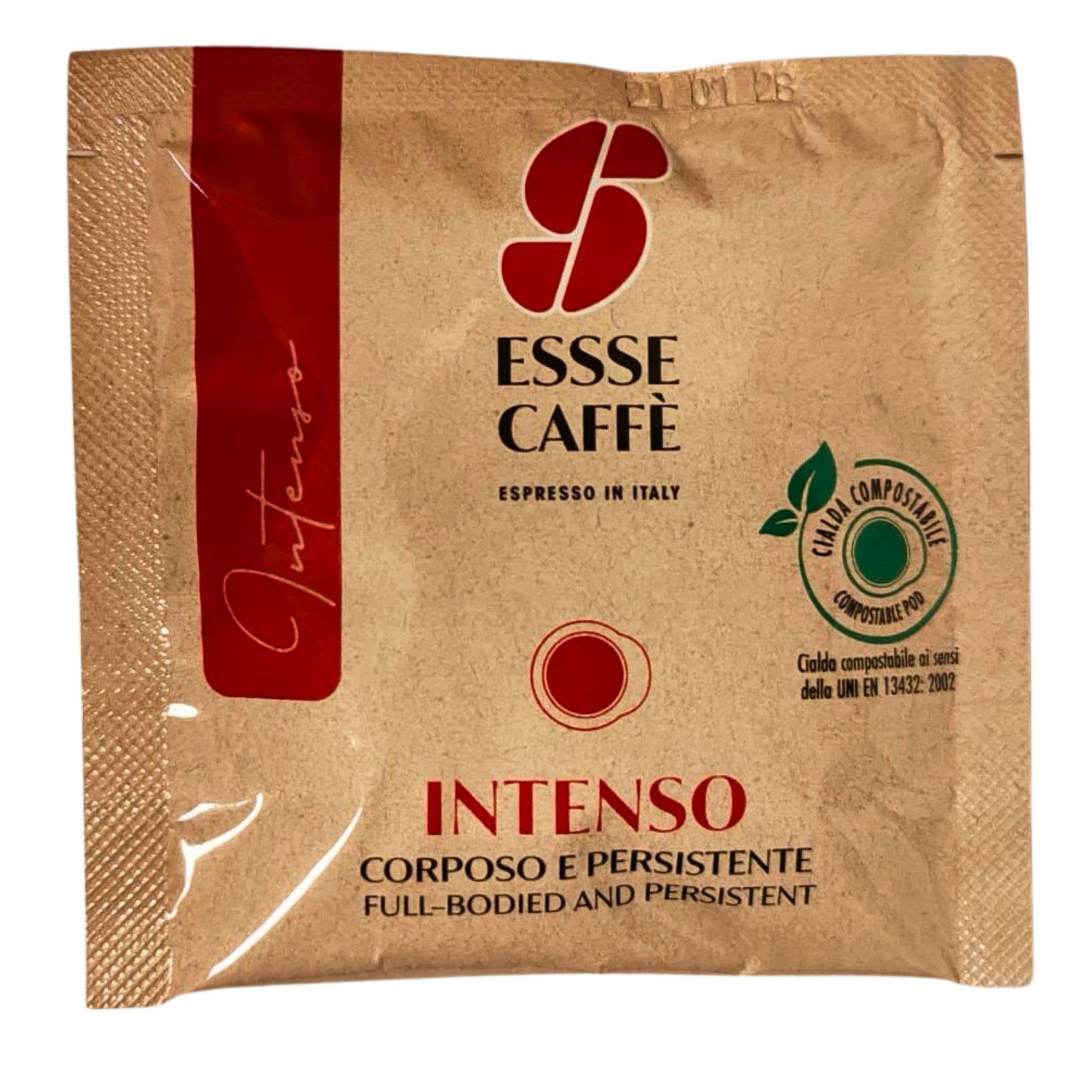Essse Caffè Intenso 100 Cialde Compostabili 7 g Miscela Arabica e Robusta Espresso Corposo e Persistente 700 g Totali