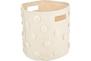 Pehr Baby Modern Natural Pom Pom Bin 12x13 Inches