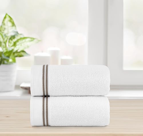 Chic Home Lujosas toallas de baño de 2 piezas de 100% algodón turco puro, 34 x 68 pulgadas, ultra suaves, altamente absorbentes, hipoalergénicas, de