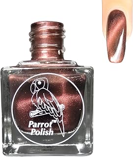 Parrot Polish Liberty Belle Magnetic Nail Polish, Shimmering Dark Brown Color Lacquer