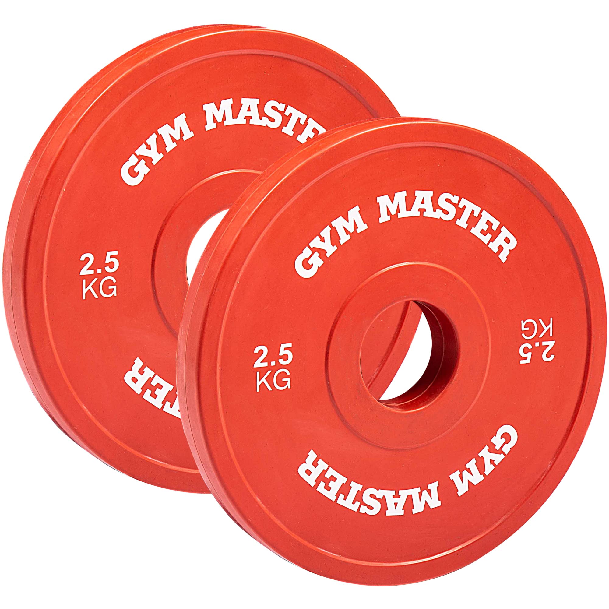 GYM MASTER Pair of 2" Coloured Rubber Fractional Change Plates for Olympic Barbell Weight Lifting - 2 x 2.5kg (5kg)