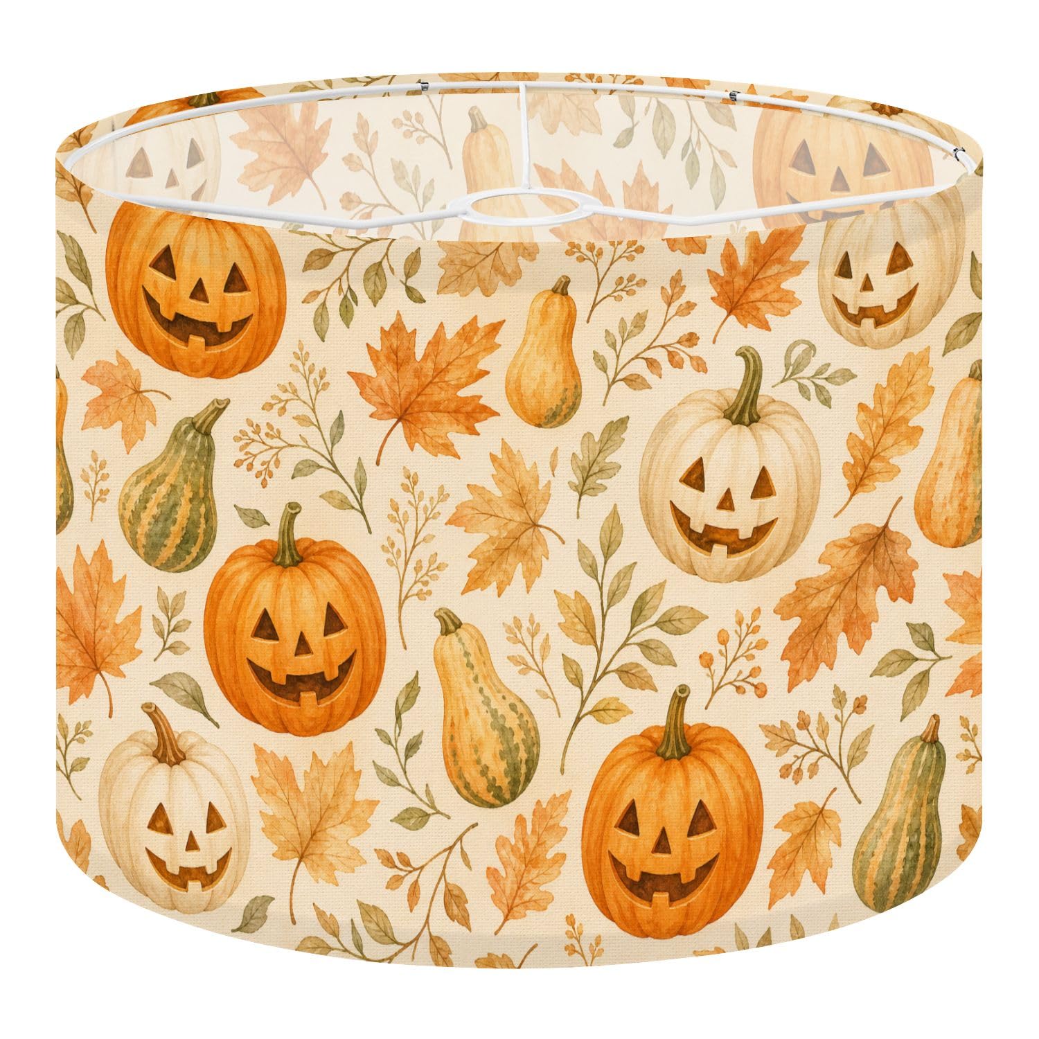 Deruinvaio Multi3 2Pcs 13In Lampshade Lamp Shade Autumn Pumpkins Leaves Botanical For Ceiling Light, Table Lamp Floor Lamp Easy Assembly Replacement Light Shade