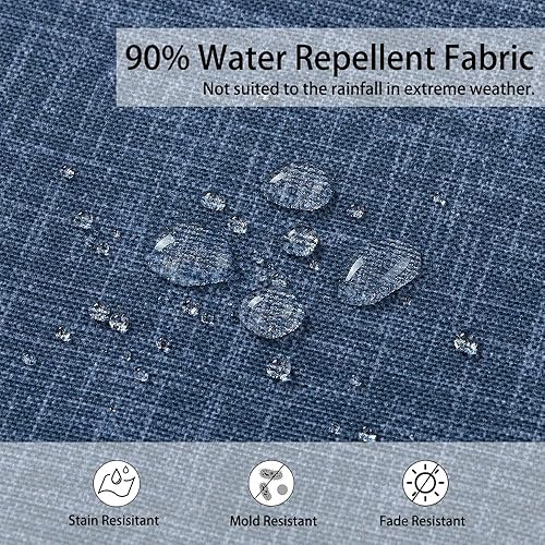 Miniatura 3 de MAGPIE FABRICS Juego de 2 cojines para silla de respaldo alto para interiores y exteriores, impermeables, para sillas mecedoras para asientos