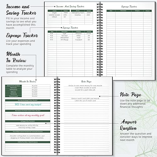 Miniatura 3 de Planificador de presupuesto, libro de presupuesto con rastreador de gastos, planificador financiero con 12 bolsillos, organizador de facturas