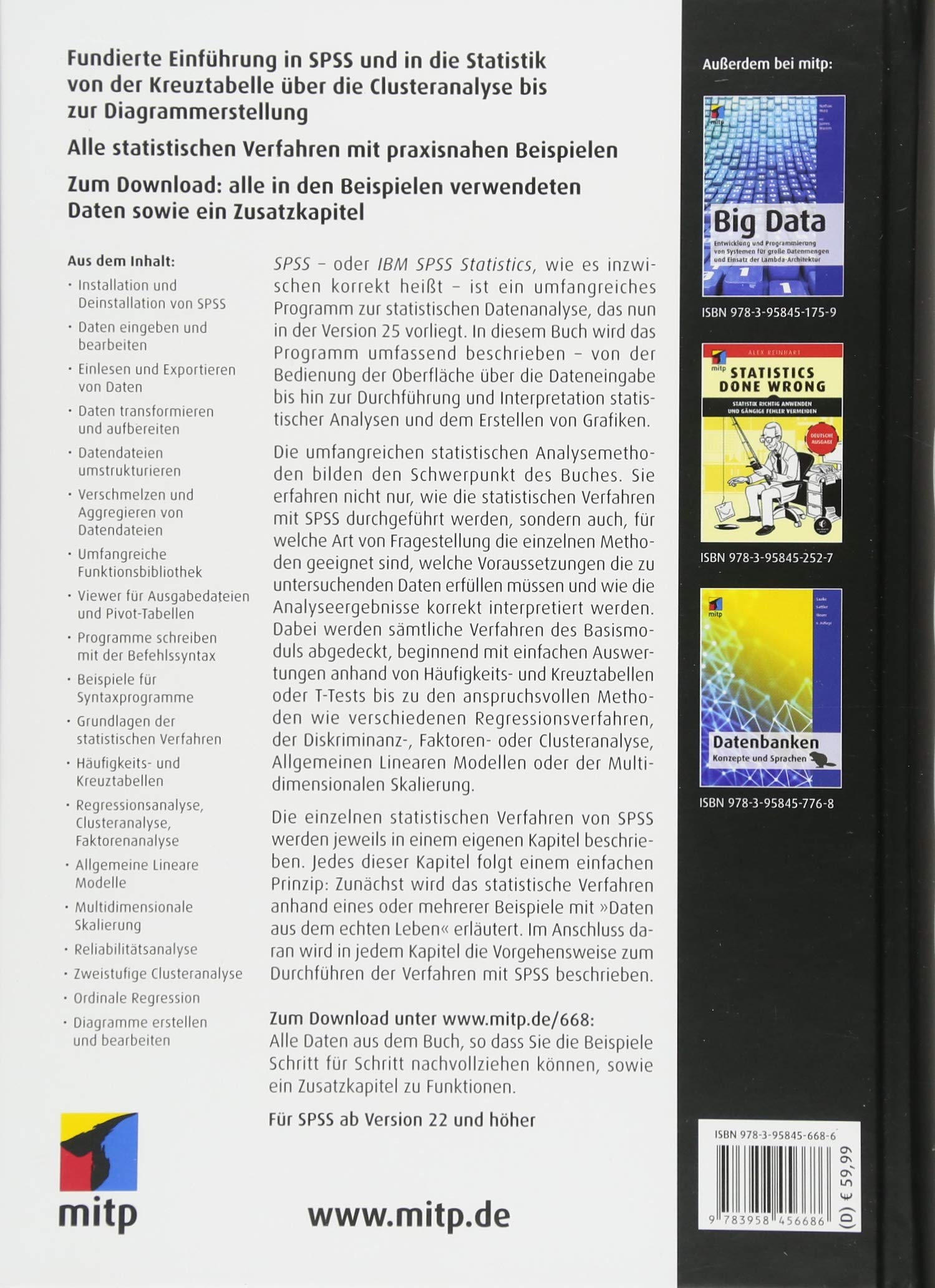 SPSS: Umfassendes Handbuch zu Statistik und Datenanalyse; von Version 22-25 (mitp Professional)