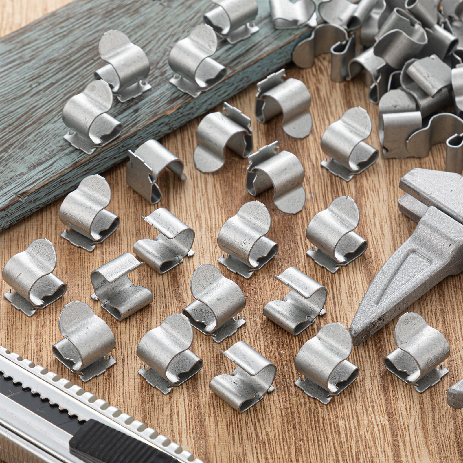 Hicarer 100 Pcs Metal Cable Clips Stud Clip Spring Steel Fastener Clamp Beam Fits 1/16" – 3/16" Flange 0.46" - 0.56" Cables Durable Corrosion-Resistant Fastener for Effortless Cable Management — Amazon image 5