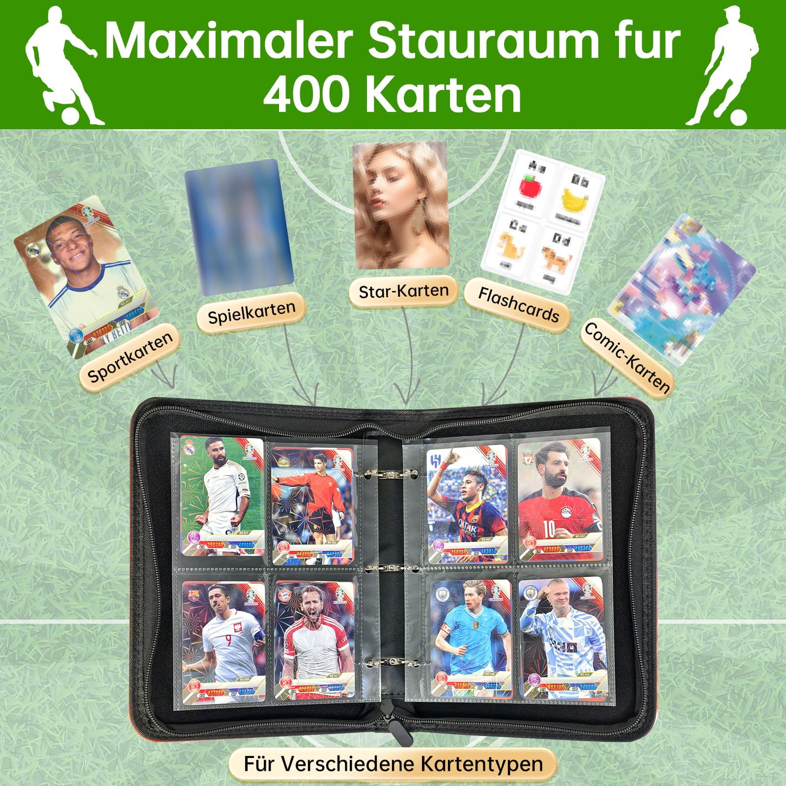 Album Di Carte Da Collezione, 9 Scomparti, 50 Pagine, 900 Carte Capacita Album Di Ritagli Raccoglitori Per Carte Da Gioco Carte Sportive Come Regalo Per Ragazzi E Ragazze