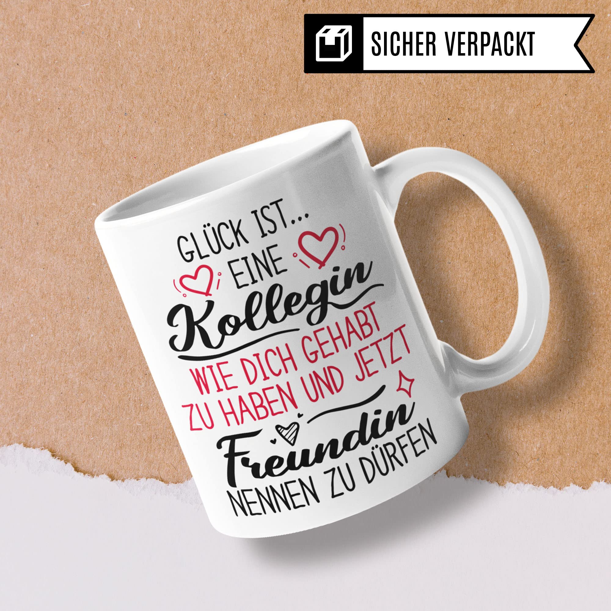Tazza Regalo Per Collega – “Beste Kollegin Herz” In Tedesco – Ceramica 325 Ml Con Confezione
