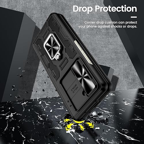 Miniatura 8 de VEGO Funda para Galaxy Z Fold 5 con funda de clip para cinturón, soporte magnético con anillo de 360 y cubierta de cámara y protector de pantalla