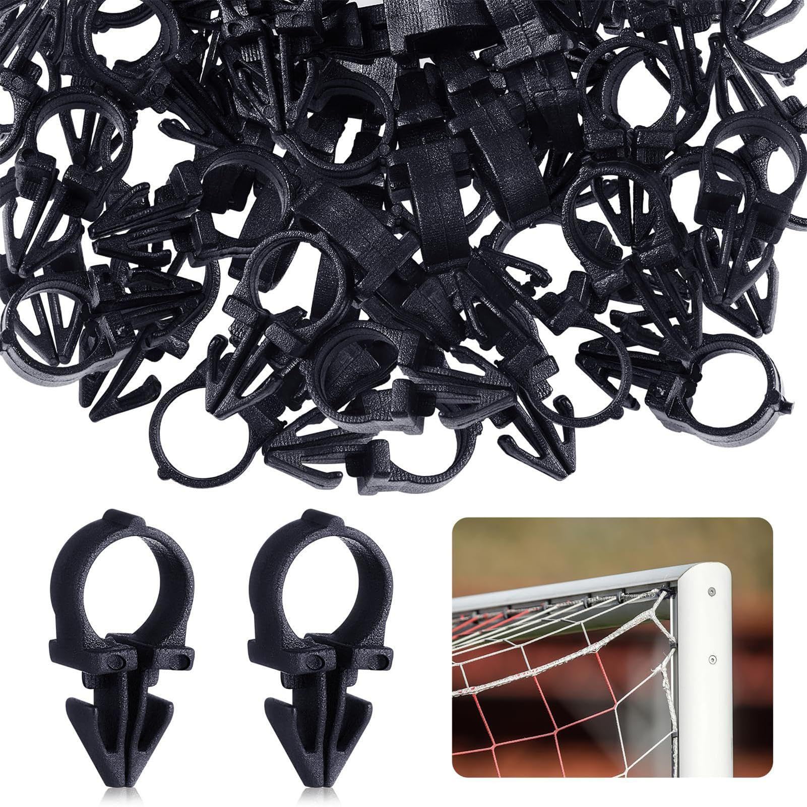 Clips de fijación para Red de fútbol, 100 Piezas, robustos Soportes para portones de Red de fútbol, Accesorios Deportivos para Patio Trasero, Entrenamiento, reparación, Ejercicio, Torneo