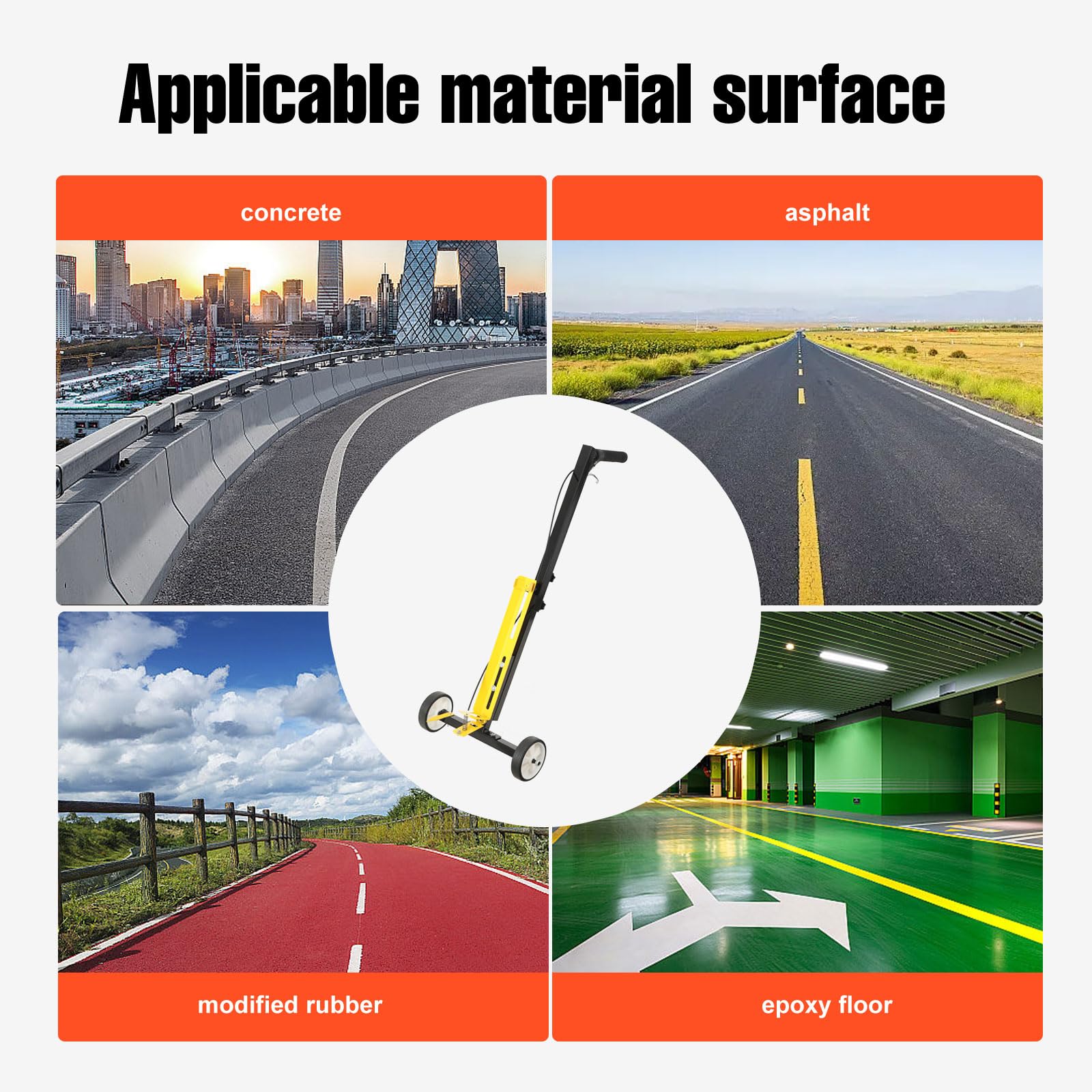 Applicatore di vernice spray per marcatura a 2 ruote per vernici per la marcatura della linea Vernice per erba, Pitch vernice, Linea Striping Line Marking Machine, Parcheggio Striping Machine,
